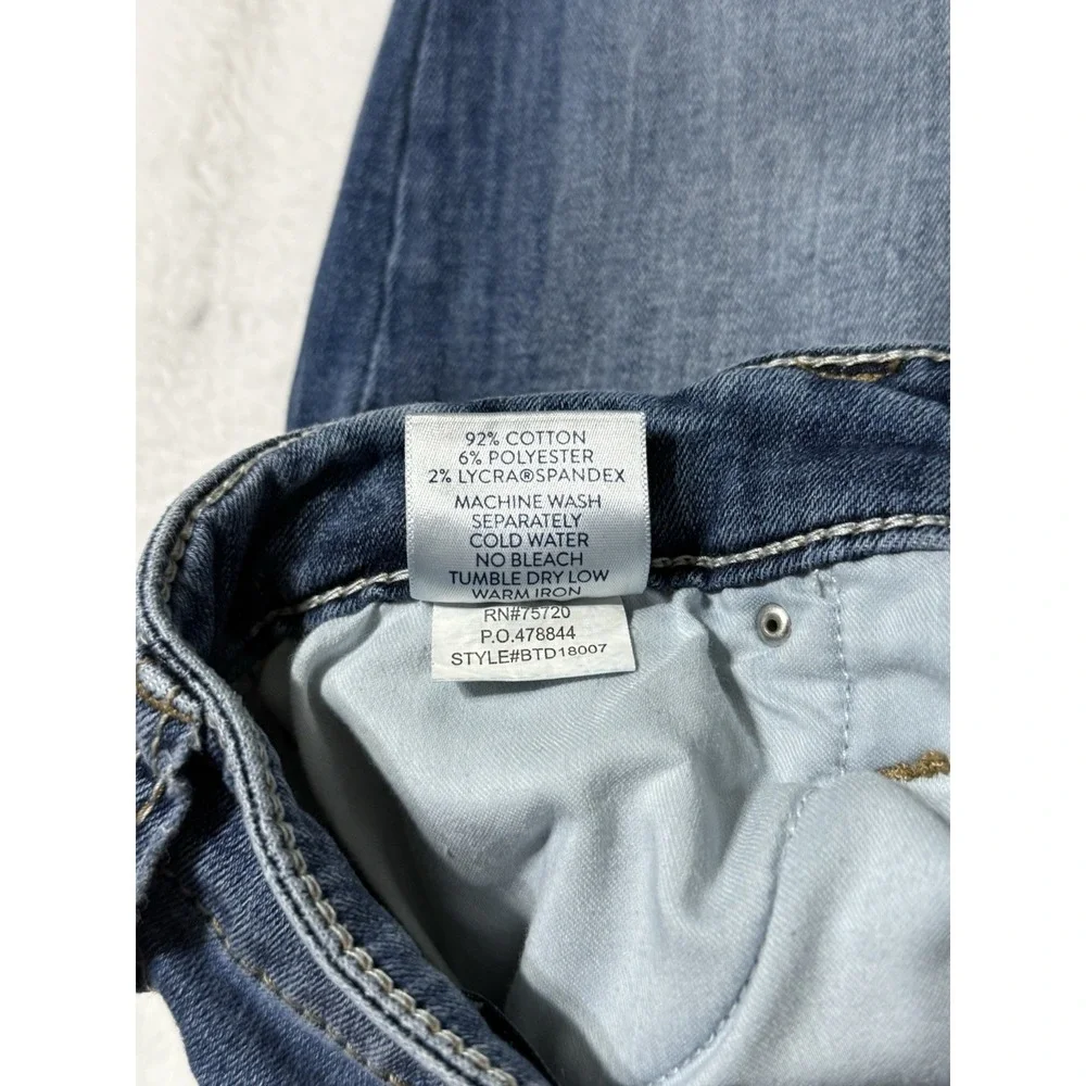 Daytrip Womens 28‎ Virgo Bootcut Jeans Blue Stitch Medium Wash Denim 28x29.5